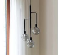 Dyberg Larsen Lámpara colgante Chester, gris humo/negro