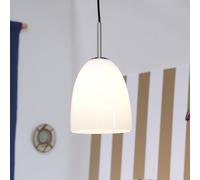Dyberg Larsen lámpara colgante Jazz, Ø 18 cm, ópalo/acero, cristal