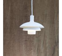 Dyberg Larsen Lámpara colgante Morph, blanca, altura 32 cm, metal