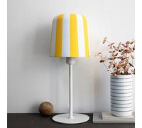 Dyberg Larsen lámpara de mesa Gry, amarillo/blanco, altura 49,5 cm