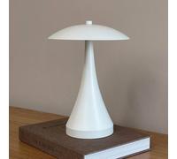 Dyberg Larsen Lámpara de mesa LED recargable Vienna, color crema, altura