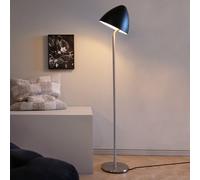 Dyberg Larsen lámpara de pie Oulu, negro/acero, altura 128 cm