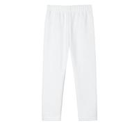 Dybker Pantalones de leggins de niña de algodón elástico para niños, medias ajustadas de longitud completa para bailar, gruesas, blanco, 3 años