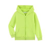 Dybker Sudadera con capucha para niños y niñas, clásica, sólida, deportiva, ligera, de algodón de felpa suave, para 5 a 12 años, verde neón, 7-8 Years