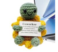 Dybnuhoc Positive Crochet Turtle, Plush Motivational Animal Toy, Soft Handmade Support Turtle for Boys, Friends, Birthday, Graduation, Nurses, Teachers, or Loved, Inspiring Encouragement, Comfort