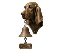 Dybnuhoc Timbre de puerta para saludar a los perros - Divertido timbre de puerta con diseño de animales en diseño rústico para montaje en pared con carillón - Timbre de puerta para perros como