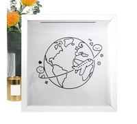 Dybnuhoc Travel Keepsake Box - Space Theme Keepsake Case Decor with Hook - Top Loading Memory Box,for Wall Travel Picture Museum Memorial Concert Adventure Tabletop