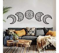 DYBOHF Moon Decoracion Pared, 5 Piezas hogar Decoracion Salon del Norte de Europa Moon Phase Nature Diseño, Pared Bohemia Dormitorio decoración de la Pared (Negro)