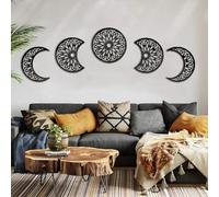 DYBOHF Moon Decoracion Pared, 5 Piezas hogar Decoracion Salon del Norte de Europa Moon Phase Nature Diseño, Pared Bohemia Dormitorio decoración de la Pared (Patrón)