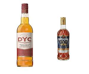 Dyc Doble Destilación Whisky 40% Alcohol, 1000ml & Brugal Añejo Ron Dominicano, 700ml