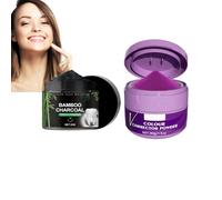 Dyceittdia 2pcs Blanqueamiento Dental, Carbón de Bambú Polvo Dentífrico Blanqueador y v34 Limpiador, Aliento Fresco, 2pcs*30g, Toothpastes (07)