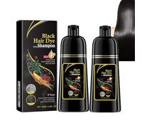Dyceittdia 2pcs Champú Tinte, Champú tinte instantáneo, 3 en 1 Instantáneo Champú para el Cabello Negro, Champú limpiador y Reparador, Hidratación Capilar, Negro,2pcs*100ml, hair2