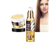 Dyceittdia 2pcs Cuidado del cabello con Colágeno, 50ml Aceites de Tratamiento Capilar y 100g Mascarilla Capilar, Colágeno Reparador, Mejora el Encrespamiento y la Sequedad, hair mask1