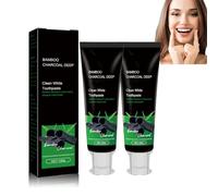 Dyceittdia 2pcs Pasta Dentífrica de Carbón de Bambú, Pasta Dentífrica Profunda de Carbón de Bambú, Limpia las Manchas y el olor, Dientes Blancos, 2pcs*100g, toothpastes1