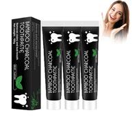 Dyceittdia 3PCS Pasta Dentífrica de Carbón de Bambú, Pasta Dentífrica de Cáscara de Coco y Carbón de Bambú, Aliento Fresco, 3pcs*105g, Toothpastes (09)