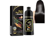 Dyceittdia 500ml Champú Tinte, Champú tinte instantáneo, 3 en 1 Instantáneo Champú para el Cabello Negro, Hidratación Capilar, Champú Suavidad y Brillo, Negro, hair2