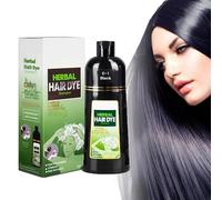 Dyceittdia 500ml Champú Tinte, Instantáneo Champú para el Cabello Negro, Champú de Hierbas, Cubrir las Canas,Champú Colorante para Hombres y Mujeres, Negro, conditioner (03)