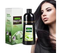Dyceittdia 500ml Champú Tinte Instantáneo de Hierbas - Cubre Canas, Nutre y Repara el Cabello - Marrón, Acondicionador (02)