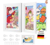 DYDHRER 2Pcs Marco para Dibujos Niños, Marco De Arte para Niños, Marco De Exhibición De Obras Arte-Marco Dibujos Infantiles Cambiar-A4 Marcos De Fotos Apertura Frontal para Casa Escuela Oficina-Blanco