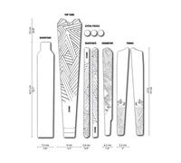 DYEDBRO Set de lámina protectora de cuadros gravel negro one_size