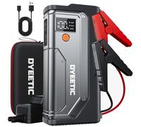 DYEETIC Arrancador de Coche, 7000A Arrancadores de batería de Coche,12V Jump Starter Portátil (para All Gasolina o 12L Diesel) con 18W Carga Rápida, Linterna LED de Emergencia, Cables de Arranque