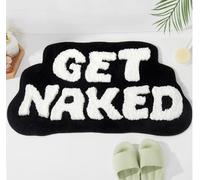 DyeFury - Alfombra de baño Get Naked (78,7 x 45,7 cm), diseño Irregular y Divertido y pequeño y Lindo, Alfombra de baño Antideslizante en Blanco y Negro