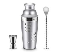 DYHWAC De La Barra De Acero Inoxidable De 700 Ml De Coctelera 3pcs Cocktail Shakers con Guía De Receta De Rotación, Accesorios De Herramientas De Martini Construidos