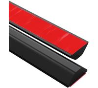 DYHYUH Barra de protección contra golpes para ducha, autoadhesiva, tope de agua de silicona, barrera de agua para suelo de ducha, para baño y cocina. (negro, 155 cm/centímetro)