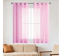 DYINDUN Cortina Translúcida Ventana 220 x 155 cm Translucidas Cortinas Salon Modernas Translucidas Poliéster para Salon Habitacion Infantil Comedor, Rosa
