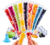 DYIOTF 150 Bolsas Helados Flash con Embudo, Moldes para Helados Caseros DIY, Bolsas de Polos Flash para Congelar, Bolsas para Helados de Yogur, Zumo y Batidos, 5.5 x 28 cm