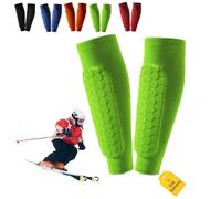 Dyiouxin Protector Espinillas Esqui,Coderas Deportivas,Espinilleras Niño De Fútbol, Almohadilla De Esponja En Forma De Panal,Espinilleras Futbol y Espinilleras Esqui (Verde, L)