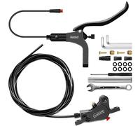 DYISLAND LD-200 Juego de Frenos de Disco hidráulico de 2 pistones para Bicicleta eléctrica, Kit de Freno hidráulico de 2 Pines (Negro/Freno trasero/1850mm)