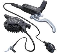 DYISLAND SD-230X MTB Juego de Frenos de Disco hidráulicos de 4 pistones/2 pistones, Palanca de Freno de Aluminio de Dos Dedos, Kit de Freno para Bicicleta de montaña (negro/4-pistones)