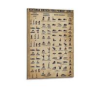 DYJ Póster Retro Ashtanga Vinyasa Yoga Primary Series - Arte Decorativo en Lienzo para Sala de Estar y Dormitorio - 12 x 18 Pulgadas (30 x 45 cm)