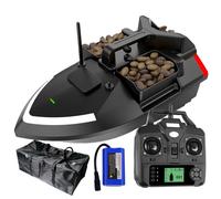 DYJD Barco de pesca con GPS, 500 m, RC, señuelo de pesca, mando a distancia, doble motor, barco LED con GPS y mando a distancia LCD (negro)