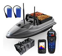 DYJD Doble antena GPS para señuelos de pesca, barco de cebo RC con doble motor inalámbrico, 3 kg, retorno automático, mando a distancia de 500 m (V600-FishFinderVersion, 2 x 5200 mAh)