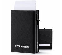 DYKANBO Tarjetero Hombre con Sistema Pop-Up y RFID, Cartera Tarjetero Hombre Slim con Tarjetero Metalico y Monedero, Billetera Hombre Pequeña Minimalista Compacta con Cierre Magnético (Negro Técnico)