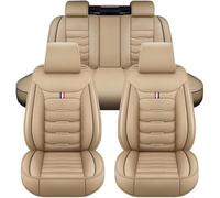 DYKGYLYS Fundas para Asientos de Coche en Cuero para Renault Austral E-Tech Hybrid 2023-2024, Juego Completo de 5 Piezas, Protectores de Asiento Impermeables Antideslizantes,Beige