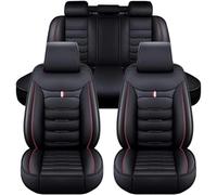 DYKGYLYS Fundas para Asientos de Coche en Cuero para Volvo EX30 2024 2025, Juego Completo de 5 Piezas, Protectores de Asiento Impermeables Antideslizantes,Black-Red