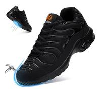 DYKHMILY Zapatos de Seguridad Hombre con Punta de Acero Zapatillas de Seguridad Ligeras Zapatos con Colchón de Aire Deportivo Comodo (Negro,43.5EU)