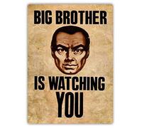 DYLAN MILLER Letrero de pared con texto en inglés «Big Brother is Watching TFA107» de 12 x 16 pulgadas para interiores y exteriores