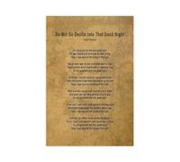 Dylan Thomas Poem Poster Do Not Go Gentle Into That Good Night Inspirational Quote Literary Wall Art for Home Office Canvas Print(Framed,12X18inch(30X45cm))