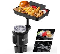 DYLEN Bandeja para portavasos de coche, adaptador expansor de portavasos para automóvil, bandeja de comida desmontable de 9.5 pulgadas para comer, artículos esenciales de viaje por carretera, se