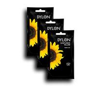 DYLON Tinte de tela amarillo girasol a mano, paquete de 3