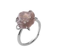 DyLyz Anillos de piedra de cuarzo ahumado con garras bohemias anillos de chakras de piedra cruda hechos a mano vintage anillos de piedra natal ajustables con declaración de cristal natural para