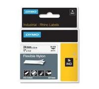 Dymo 1734524 IND Rhino nylon flexible negro sobre blanco 24 mm