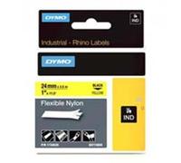 Dymo 1734525 IND Rhino cinta nylon flexible negro sobre amarillo 24 mm (original)