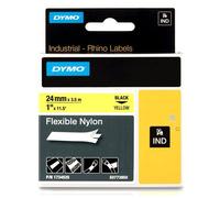 Dymo 1734525 IND Rhino cinta nylon flexible negro sobre amarillo 24 mm (original)