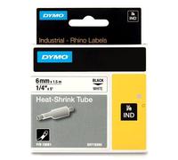 Dymo 18051 (S0718260) cinta tubo termorrectráctil negro sobre blanco 6mm