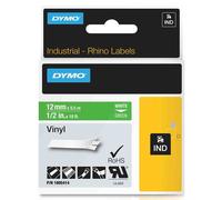 Dymo 1805414 IND Rhino cinta vinilo blanco sobre verde 12mm